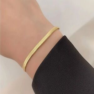 18K Gold Plated Herringbone bracelet